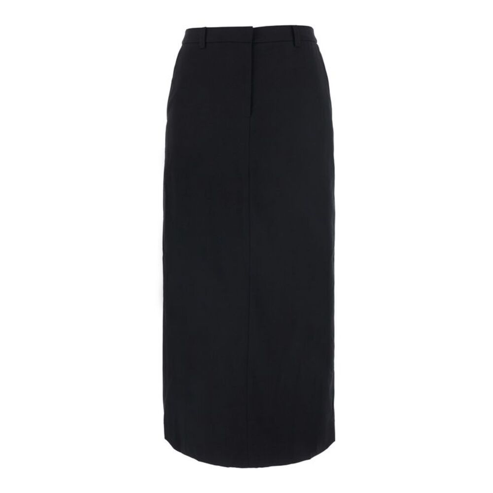 Dunst Women H-Line Long Skirt With Straight Hem And Soft Fabric, In Black, Women